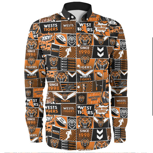 Wests Tigers Long Sleeve Shirt - Team Of Us Die Hard Fan Supporters Comic Style