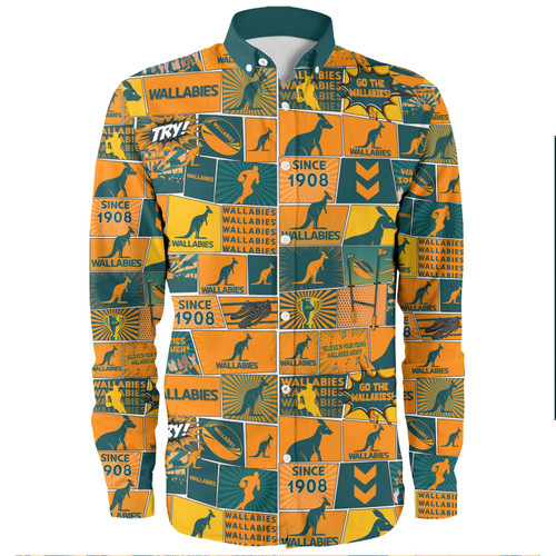 Wallabies Sport Long Sleeve Shirt - Team Of Us Die Hard Fan Supporters Comic Style