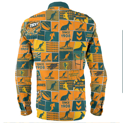 Wallabies Sport Long Sleeve Shirt - Team Of Us Die Hard Fan Supporters Comic Style Wallabies Sport Long Sleeve Shirt - Team Of Us Die Hard Fan Supporters Comic Style