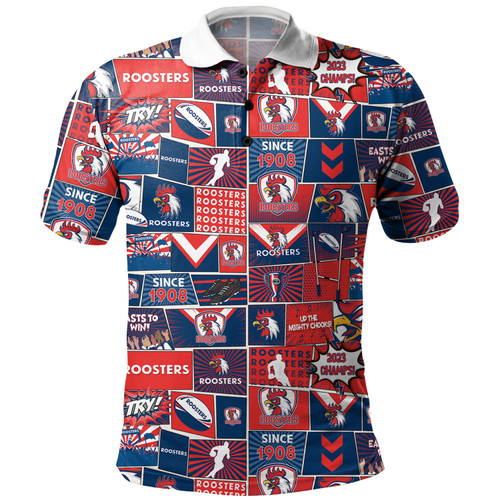 Sydney Roosters Polo Shirt - Team Of Us Die Hard Fan Supporters Comic Style