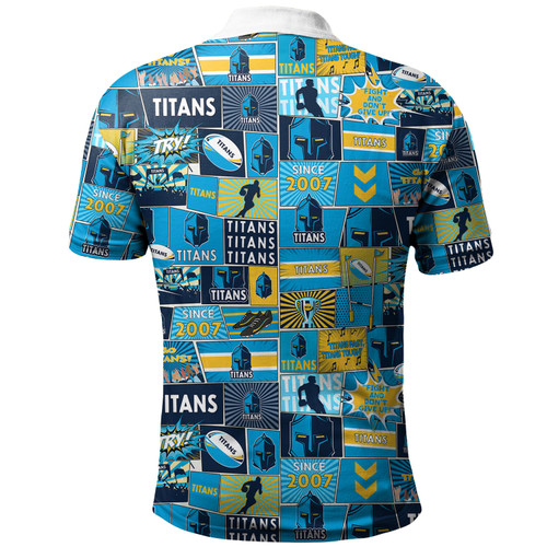 Gold Coast Titans Sport Polo Shirt - Team Of Us Die Hard Fan Supporters Comic Style Gold Coast Titans Sport Polo Shirt - Team Of Us Die Hard Fan Supporters Comic Style