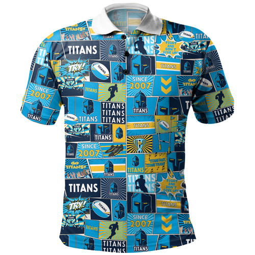Gold Coast Titans Sport Polo Shirt - Team Of Us Die Hard Fan Supporters Comic Style