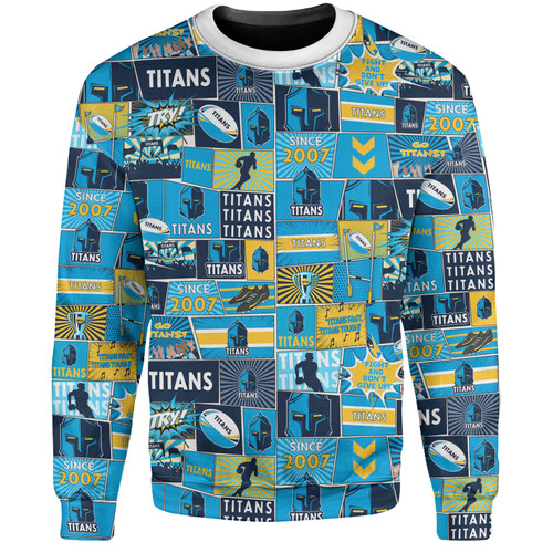 Gold Coast Titans Sport Sweatshirt - Team Of Us Die Hard Fan Supporters Comic Style