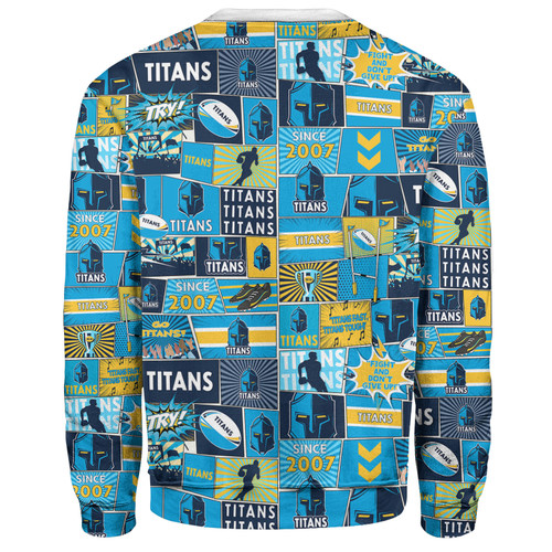 Gold Coast Titans Sport Sweatshirt - Team Of Us Die Hard Fan Supporters Comic Style Gold Coast Titans Sport Sweatshirt - Team Of Us Die Hard Fan Supporters Comic Style
