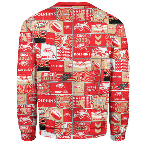 Redcliffe Dolphins Sweatshirt - Team Of Us Die Hard Fan Supporters Comic Style Redcliffe Dolphins Sweatshirt - Team Of Us Die Hard Fan Supporters Comic Style