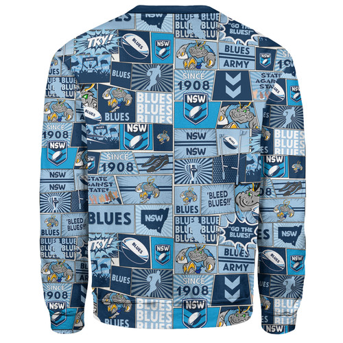 New South Wales Sport Sweatshirt - Team Of Us Die Hard Fan Supporters Comic Style New South Wales Sport Sweatshirt - Team Of Us Die Hard Fan Supporters Comic Style