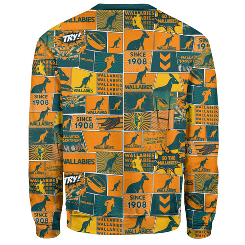 Wallabies Sport Sweatshirt - Team Of Us Die Hard Fan Supporters Comic Style Wallabies Sport Sweatshirt - Team Of Us Die Hard Fan Supporters Comic Style