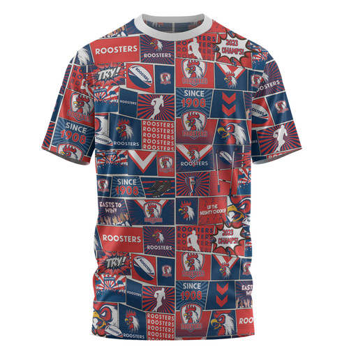 Sydney Roosters T-Shirt - Team Of Us Die Hard Fan Supporters Comic Style