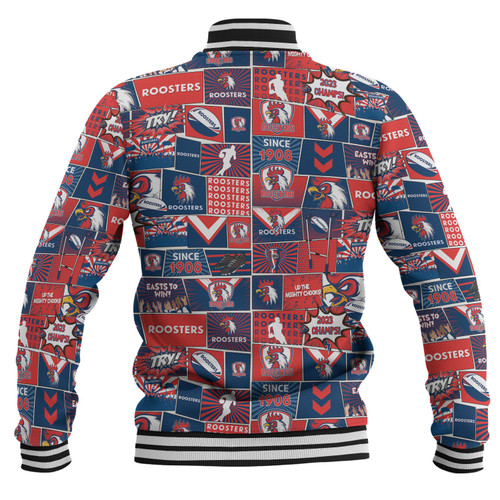 Sydney Roosters Baseball Jacket - Team Of Us Die Hard Fan Supporters Comic Style Sydney Roosters Baseball Jacket - Team Of Us Die Hard Fan Supporters Comic Style