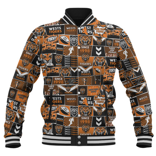Wests Tigers Baseball Jacket - Team Of Us Die Hard Fan Supporters Comic Style