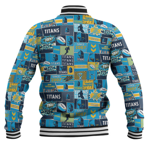 Gold Coast Titans Sport Baseball Jacket - Team Of Us Die Hard Fan Supporters Comic Style Gold Coast Titans Sport Baseball Jacket - Team Of Us Die Hard Fan Supporters Comic Style