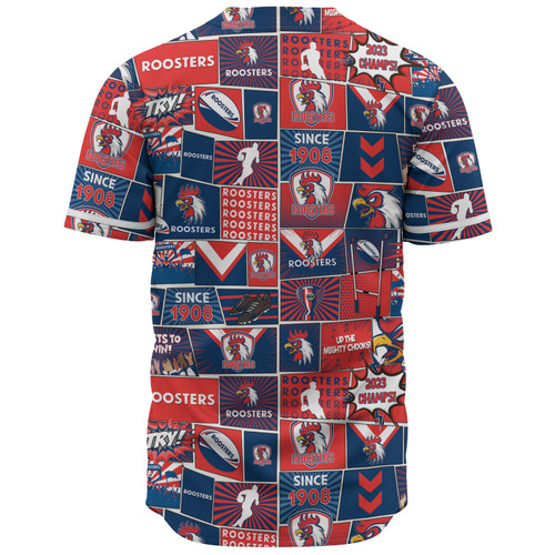 Sydney Roosters Baseball Shirt - Team Of Us Die Hard Fan Supporters Comic Style Sydney Roosters Baseball Shirt - Team Of Us Die Hard Fan Supporters Comic Style