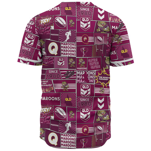 Queensland Sport Baseball Shirt - Team Of Us Die Hard Fan Supporters Comic Style Queensland Sport Baseball Shirt - Team Of Us Die Hard Fan Supporters Comic Style