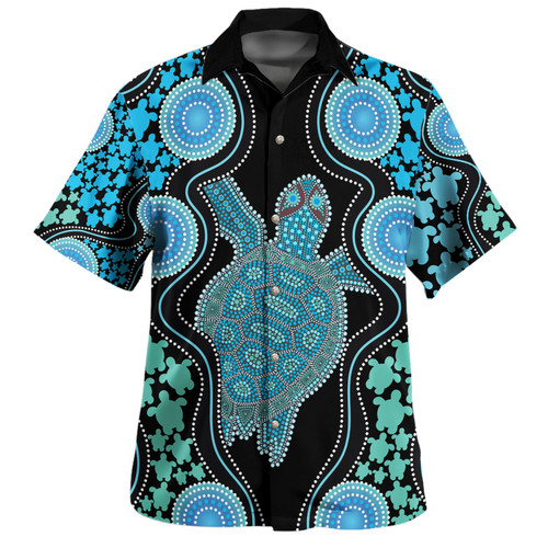 Australia Hawaiian Shirt - Aboriginal Art Color Turtle Inspired