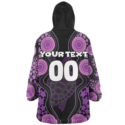 Australia Snug Hoodie - Aboriginal Art Purple Turtle Inspired