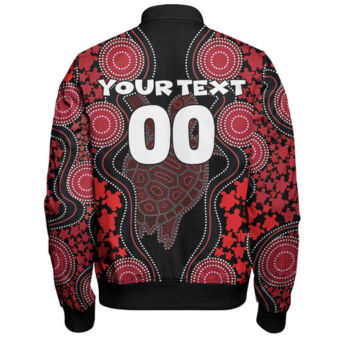 Australia Bomber Jacket - Aboriginal Art Red Turtle Inspired