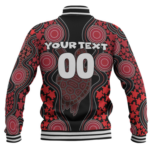 Australia Baseball Jacket - Aboriginal Art Red Turtle Inspired