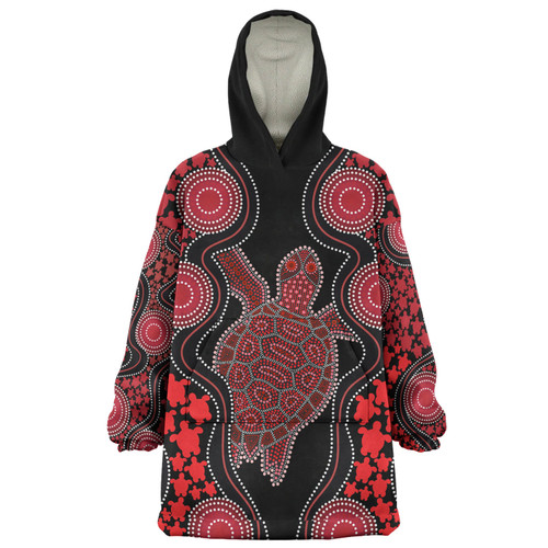 Australia Snug Hoodie - Aboriginal Art Red Turtle Inspired