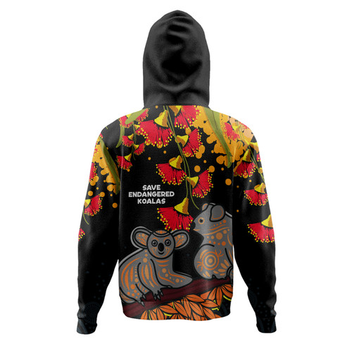 Australia Hoodie - Aboriginal Save Endangered Koalas Red Bottle Brush Flower Australia Hoodie - Aboriginal Save Endangered Koalas Red Bottle Brush Flower