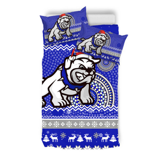 Canterbury-Bankstown Bulldogs Bedding Set - Australia Ugly Xmas With Aboriginal Patterns For Die Hard Fans Canterbury-Bankstown Bulldogs Bedding Set - Australia Ugly Xmas With Aboriginal Patterns For Die Hard Fans