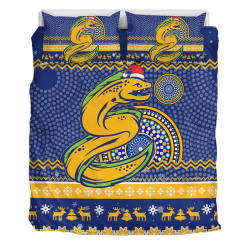 Parramatta Eels Bedding Set - Australia Ugly Xmas With Aboriginal Patterns For Die Hard Fans Parramatta Eels Bedding Set - Australia Ugly Xmas With Aboriginal Patterns For Die Hard Fans