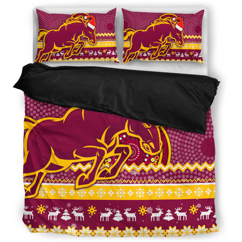 Brisbane Broncos Bedding Set - Australia Ugly Xmas With Aboriginal Patterns For Die Hard Fans Brisbane Broncos Bedding Set - Australia Ugly Xmas With Aboriginal Patterns For Die Hard Fans