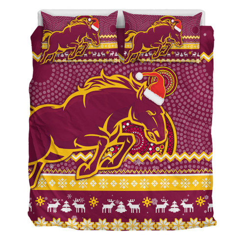 Brisbane Broncos Bedding Set - Australia Ugly Xmas With Aboriginal Patterns For Die Hard Fans Brisbane Broncos Bedding Set - Australia Ugly Xmas With Aboriginal Patterns For Die Hard Fans
