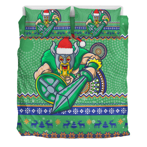 Canberra Raiders Bedding Set - Australia Ugly Xmas With Aboriginal Patterns For Die Hard Fans Canberra Raiders Bedding Set - Australia Ugly Xmas With Aboriginal Patterns For Die Hard Fans