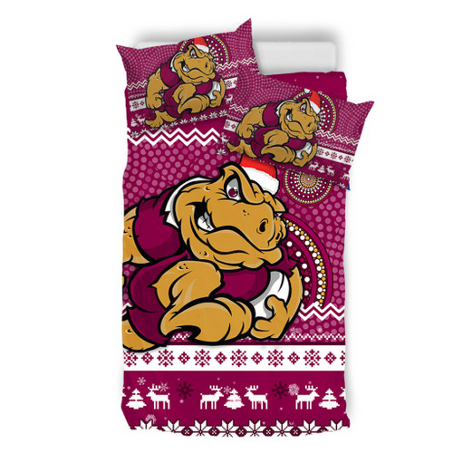 Queensland Bedding Set - Australia Ugly Xmas With Aboriginal Patterns For Die Hard Fans