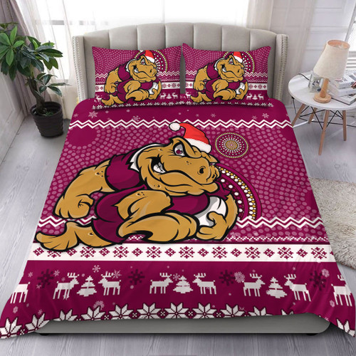 Queensland Bedding Set - Australia Ugly Xmas With Aboriginal Patterns For Die Hard Fans