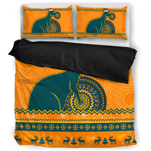 Wallabies Bedding Set - Australia Ugly Xmas With Aboriginal Patterns For Die Hard Fans Wallabies Bedding Set - Australia Ugly Xmas With Aboriginal Patterns For Die Hard Fans