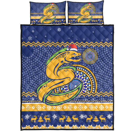 Parramatta Eels Quilt Bed Set - Australia Ugly Xmas With Aboriginal Patterns For Die Hard Fans Parramatta Eels Quilt Bed Set - Australia Ugly Xmas With Aboriginal Patterns For Die Hard Fans