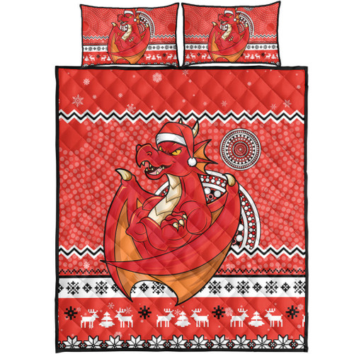 St. George Illawarra Dragons Quilt Bed Set - Australia Ugly Xmas With Aboriginal Patterns For Die Hard Fans St. George Illawarra Dragons Quilt Bed Set - Australia Ugly Xmas With Aboriginal Patterns For Die Hard Fans