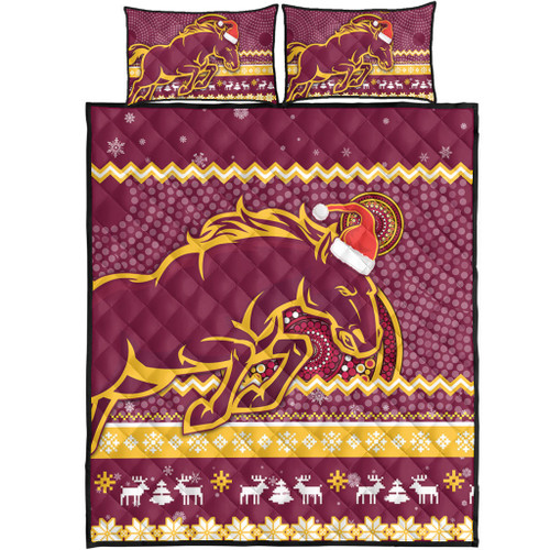 Brisbane Broncos Quilt Bed Set - Australia Ugly Xmas With Aboriginal Patterns For Die Hard Fans Brisbane Broncos Quilt Bed Set - Australia Ugly Xmas With Aboriginal Patterns For Die Hard Fans