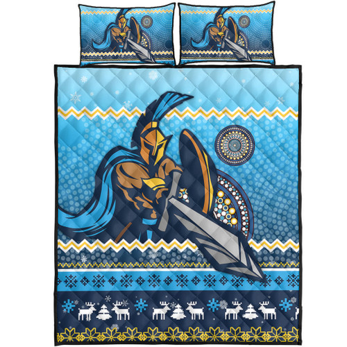 Gold Coast Titans Quilt Bed Set - Australia Ugly Xmas With Aboriginal Patterns For Die Hard Fans Gold Coast Titans Quilt Bed Set - Australia Ugly Xmas With Aboriginal Patterns For Die Hard Fans
