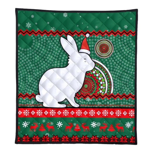 South Sydney Rabbitohs Premium Quilt - Australia Ugly Xmas With Aboriginal Patterns For Die Hard Fans South Sydney Rabbitohs Premium Quilt - Australia Ugly Xmas With Aboriginal Patterns For Die Hard Fans