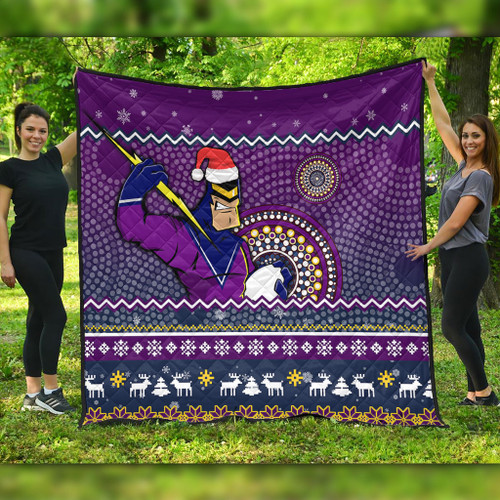 Melbourne Storm Premium Quilt - Australia Ugly Xmas With Aboriginal Patterns For Die Hard Fans Melbourne Storm Premium Quilt - Australia Ugly Xmas With Aboriginal Patterns For Die Hard Fans