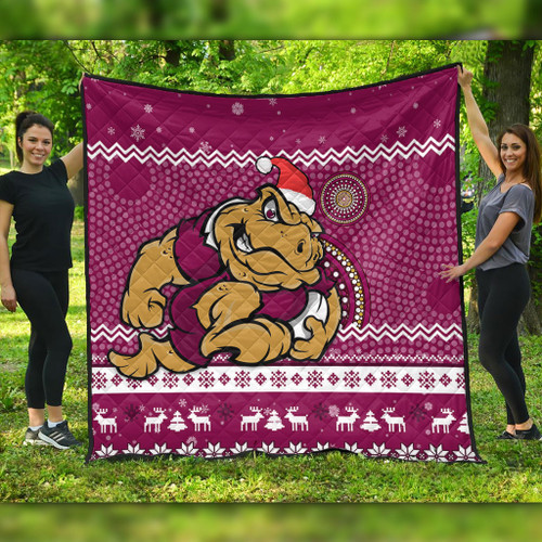 Queensland Premium Quilt - Australia Ugly Xmas With Aboriginal Patterns For Die Hard Fans Queensland Premium Quilt - Australia Ugly Xmas With Aboriginal Patterns For Die Hard Fans
