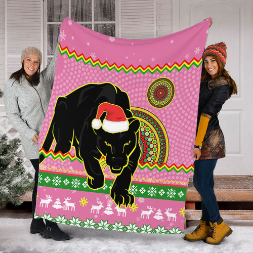 Penrith Panthers Premium Blanket - Australia Ugly Xmas With Aboriginal Patterns For Die Hard Fans Penrith Panthers Premium Blanket - Australia Ugly Xmas With Aboriginal Patterns For Die Hard Fans