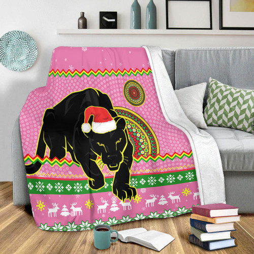 Penrith Panthers Premium Blanket - Australia Ugly Xmas With Aboriginal Patterns For Die Hard Fans Penrith Panthers Premium Blanket - Australia Ugly Xmas With Aboriginal Patterns For Die Hard Fans