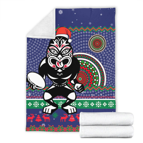 New Zealand Warriors Premium Blanket - Australia Ugly Xmas With Aboriginal Patterns For Die Hard Fans New Zealand Warriors Premium Blanket - Australia Ugly Xmas With Aboriginal Patterns For Die Hard Fans
