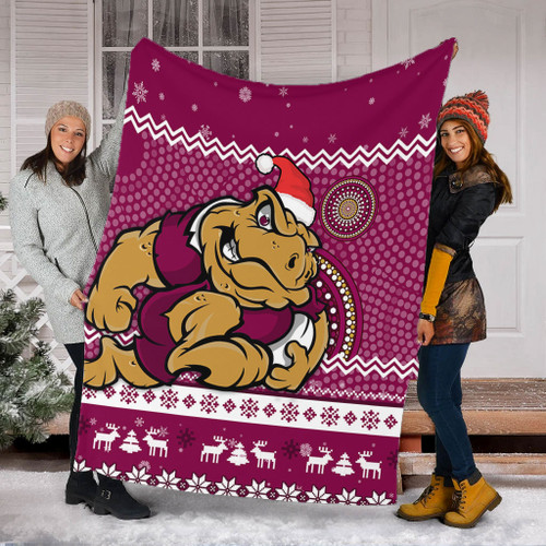 Queensland Premium Blanket - Australia Ugly Xmas With Aboriginal Patterns For Die Hard Fans Queensland Premium Blanket - Australia Ugly Xmas With Aboriginal Patterns For Die Hard Fans