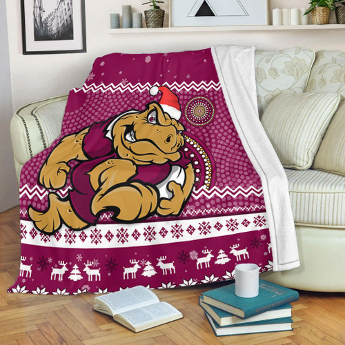 Queensland Premium Blanket - Australia Ugly Xmas With Aboriginal Patterns For Die Hard Fans Queensland Premium Blanket - Australia Ugly Xmas With Aboriginal Patterns For Die Hard Fans
