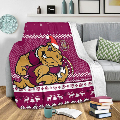 Queensland Premium Blanket - Australia Ugly Xmas With Aboriginal Patterns For Die Hard Fans Queensland Premium Blanket - Australia Ugly Xmas With Aboriginal Patterns For Die Hard Fans