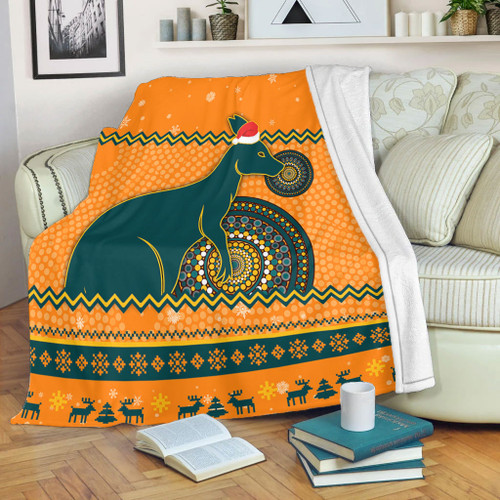 Wallabies Premium Blanket - Australia Ugly Xmas With Aboriginal Patterns For Die Hard Fans Wallabies Premium Blanket - Australia Ugly Xmas With Aboriginal Patterns For Die Hard Fans