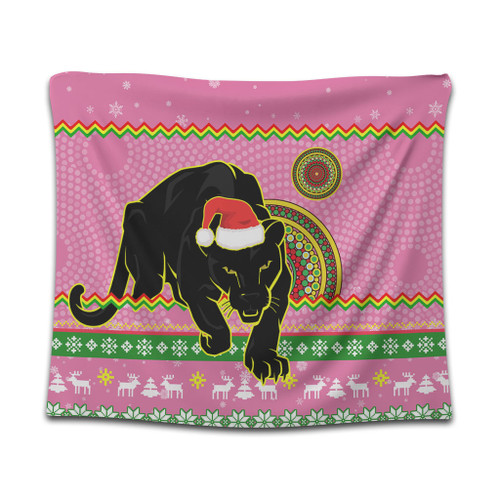 Penrith Panthers Tapestry - Australia Ugly Xmas With Aboriginal Patterns For Die Hard Fans Penrith Panthers Tapestry - Australia Ugly Xmas With Aboriginal Patterns For Die Hard Fans