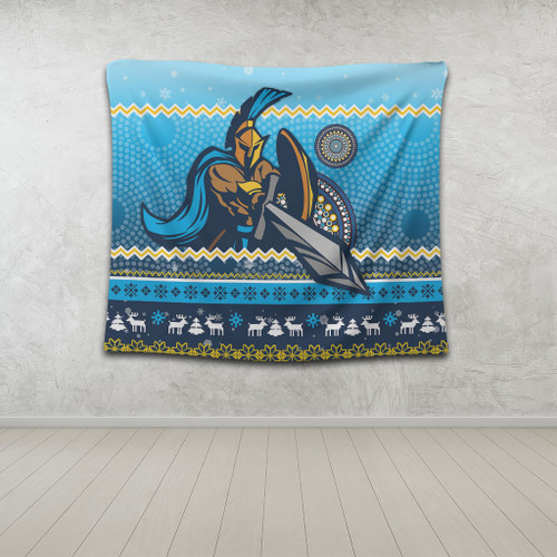 Gold Coast Titans Tapestry - Australia Ugly Xmas With Aboriginal Patterns For Die Hard Fans
