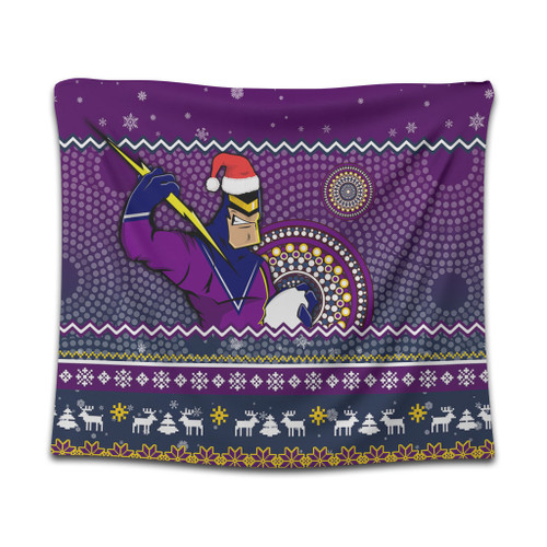 Melbourne Storm Tapestry - Australia Ugly Xmas With Aboriginal Patterns For Die Hard Fans Melbourne Storm Tapestry - Australia Ugly Xmas With Aboriginal Patterns For Die Hard Fans