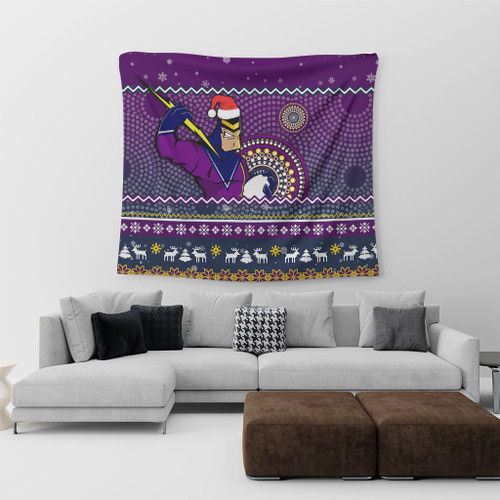 Melbourne Storm Tapestry - Australia Ugly Xmas With Aboriginal Patterns For Die Hard Fans Melbourne Storm Tapestry - Australia Ugly Xmas With Aboriginal Patterns For Die Hard Fans