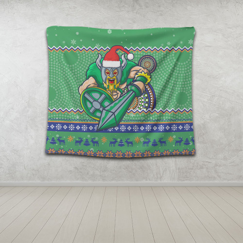 Canberra Raiders Tapestry - Australia Ugly Xmas With Aboriginal Patterns For Die Hard Fans